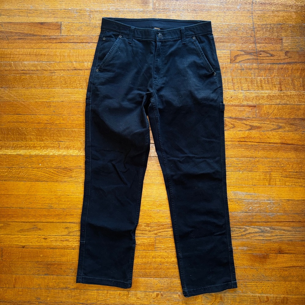 Brahma Mens Black Utility Carpenter Work Pants Straight Leg 32x32 Hammer‎ Loop